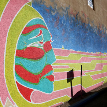 mural of stripped profile