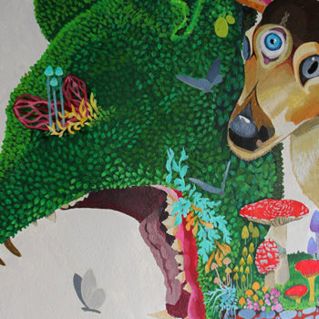 mural of enchanted animal forest